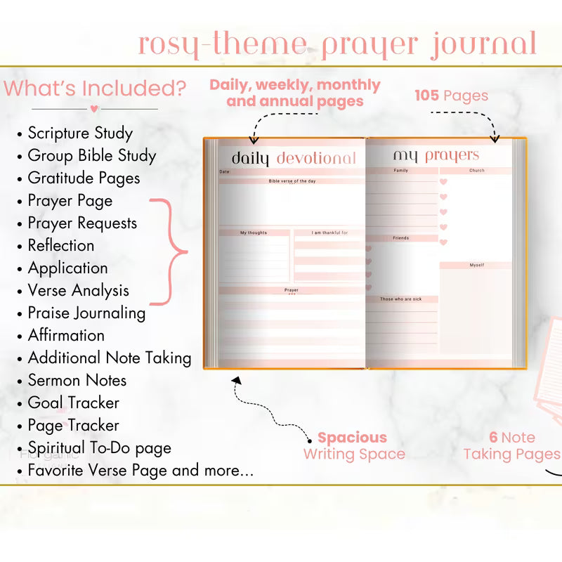 105-Page Prayer & Bible Study Journal
