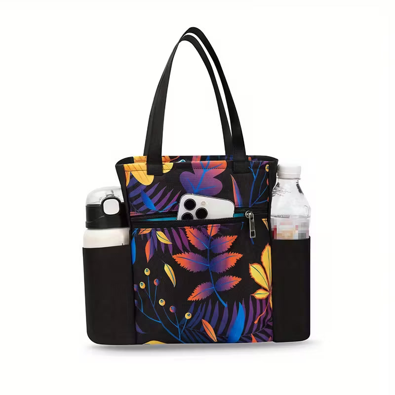 Floral Bible Cover Bag – Zippered Carry Case with Pockets & Handle