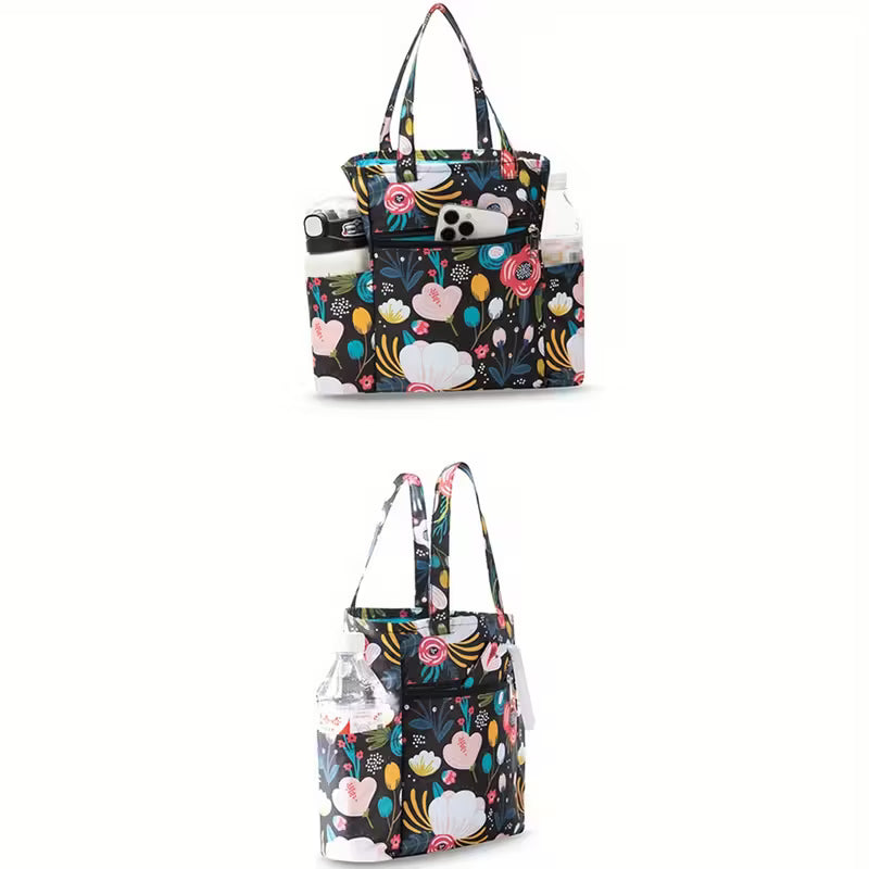 Floral Bible Cover Bag – Zippered Carry Case with Pockets & Handle