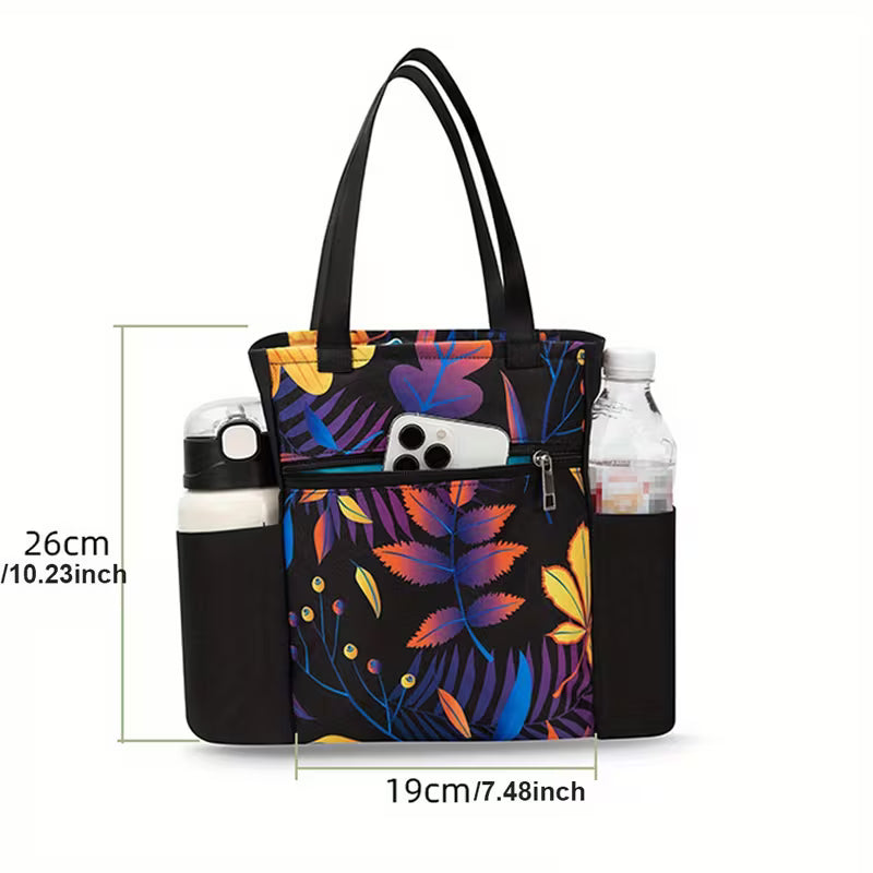 Floral Bible Cover Bag – Zippered Carry Case with Pockets & Handle