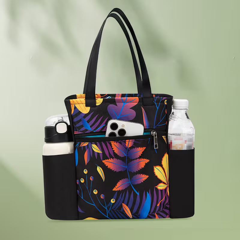 Floral Bible Cover Bag – Zippered Carry Case with Pockets & Handle
