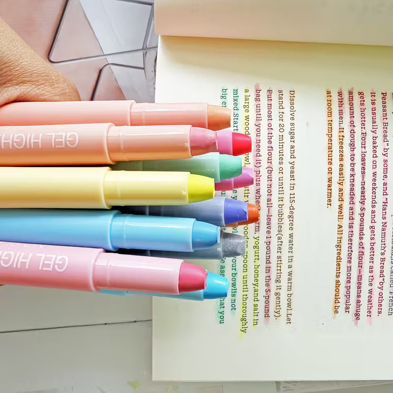 12-Piece Pastel Gel Highlighter Set