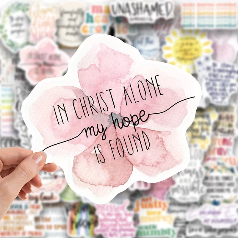 Bible Verse Sticker Pack – 50 Matte Inspirational Scripture Stickers