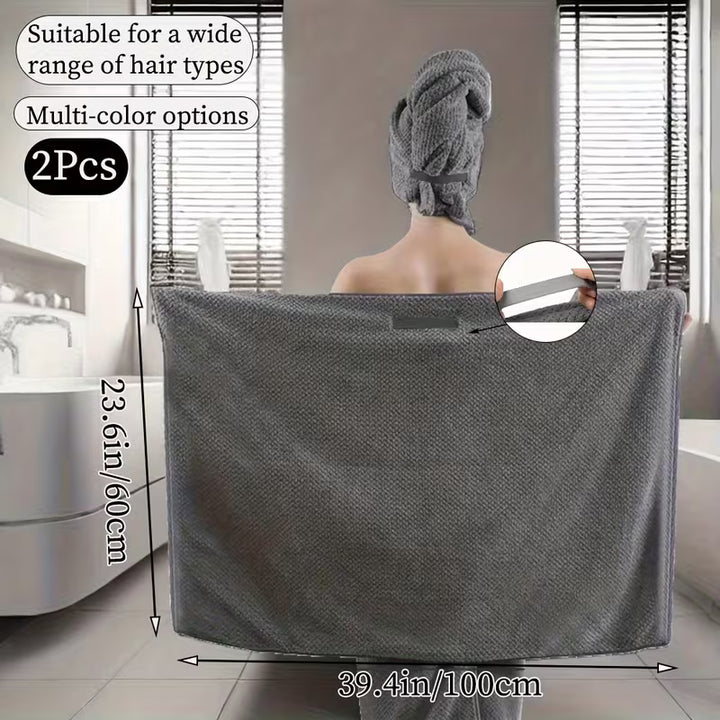 Set of 2 - Edenic UltraSoft™ Hair Drying Towels