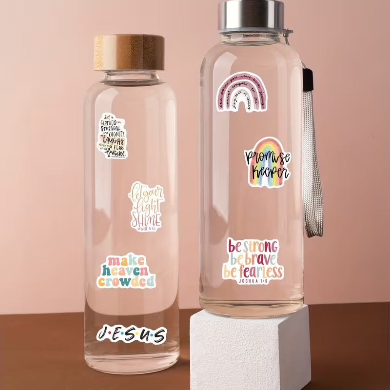 Bible Verse Sticker Pack – 50 Matte Inspirational Scripture Stickers