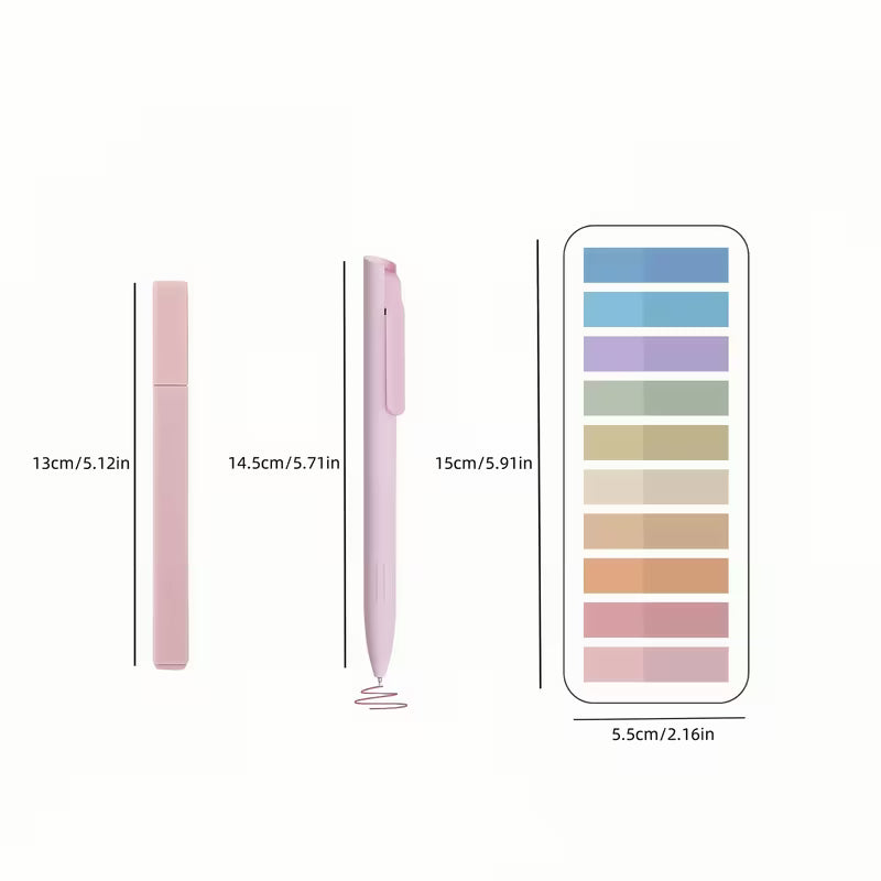 19-Piece Bible Highlighter & Ballpoint Set with 200 Clear Sticky Notes